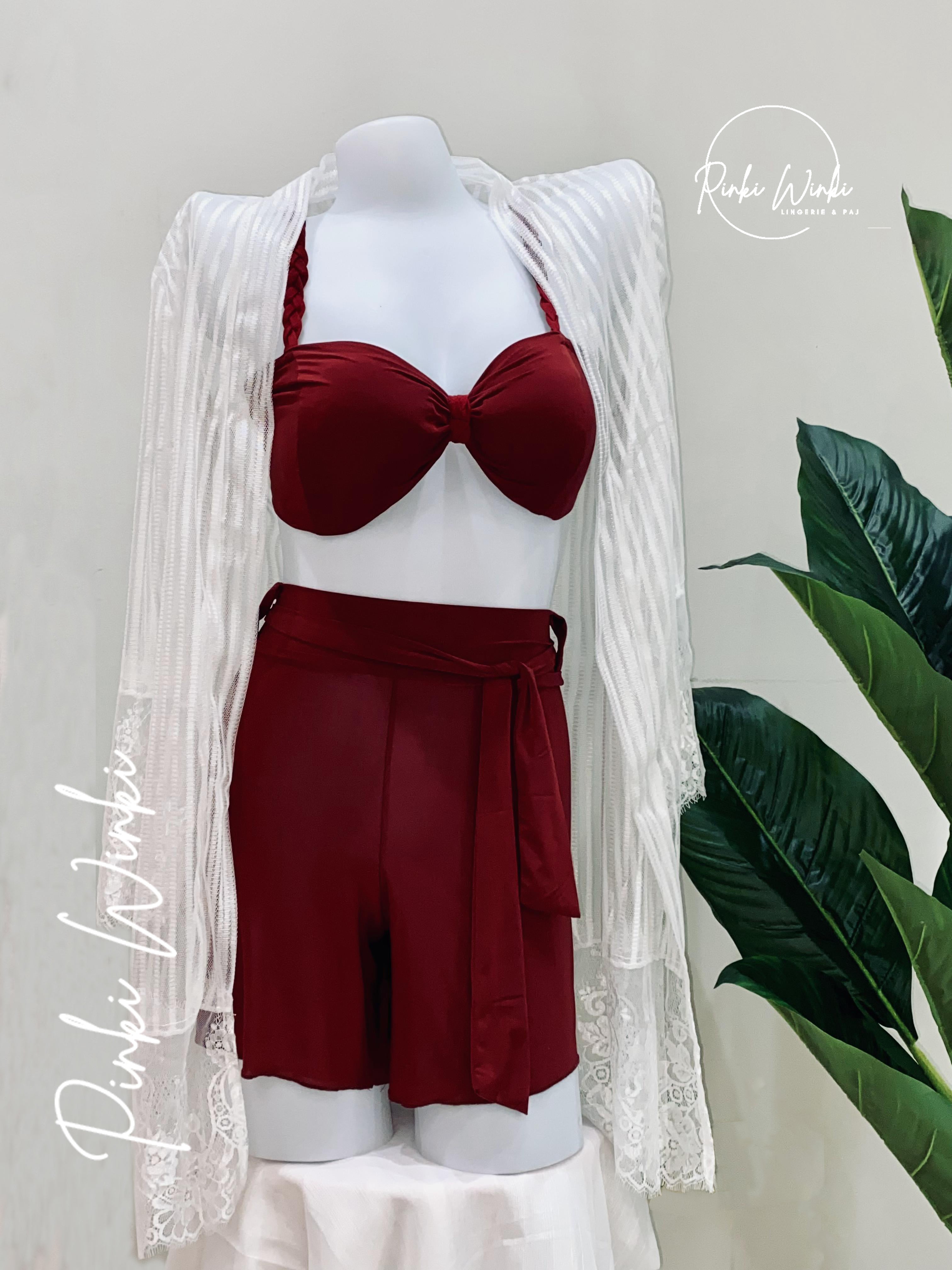 3-Piece Red Lingerie Set