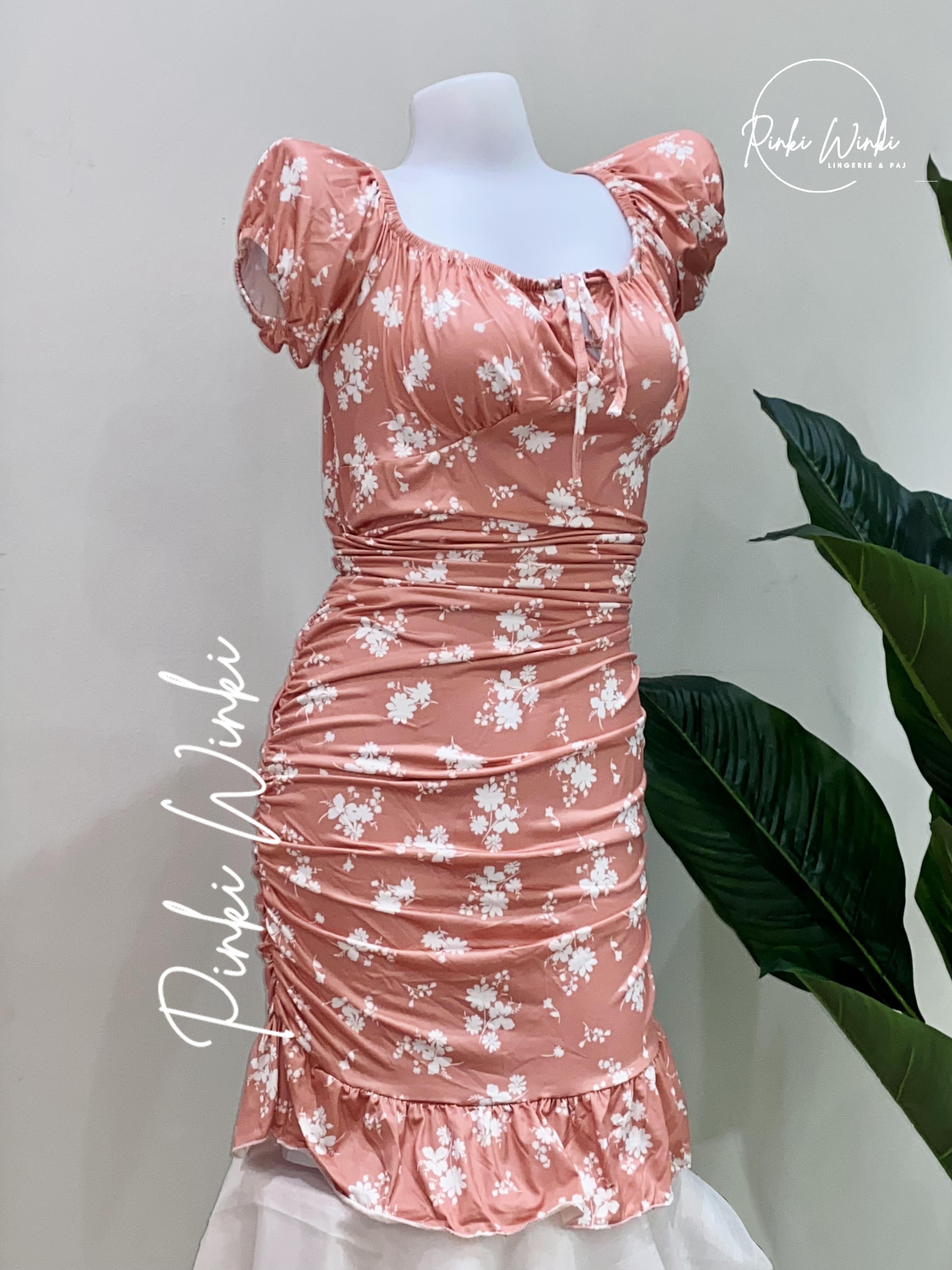 Pink Cotton Lycra Nightdress