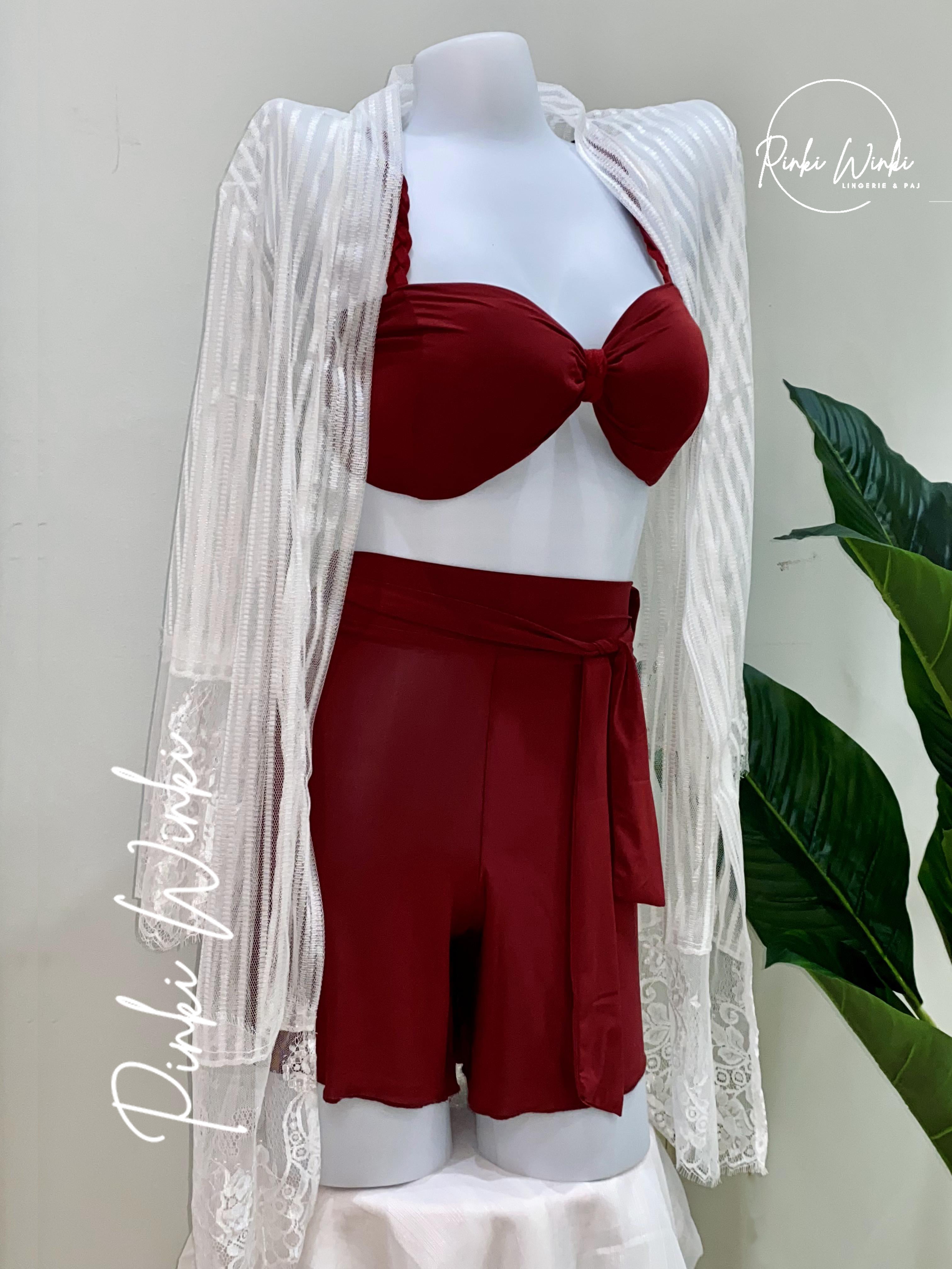 3-Piece Red Lingerie Set