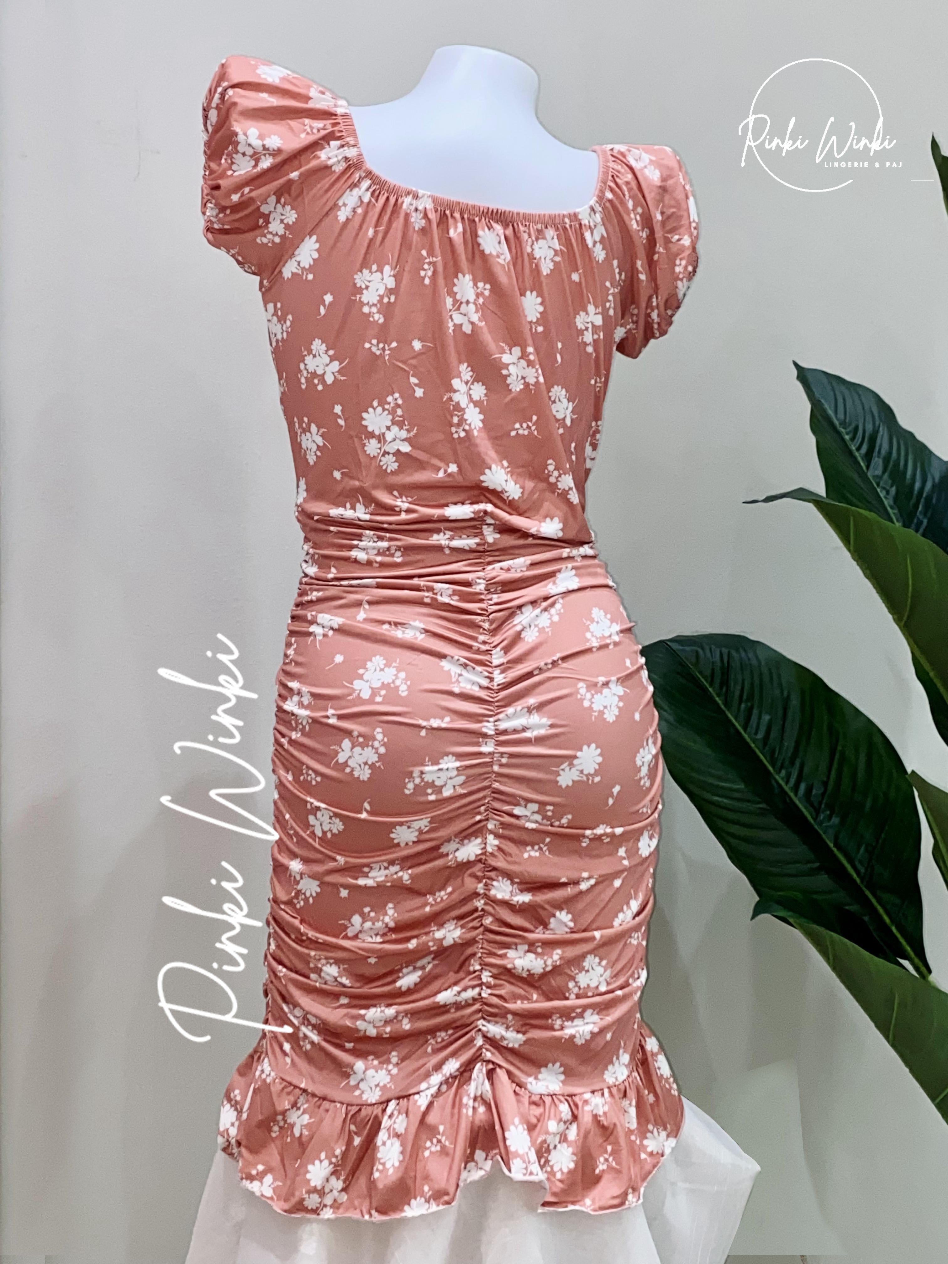 Pink Cotton Lycra Nightdress