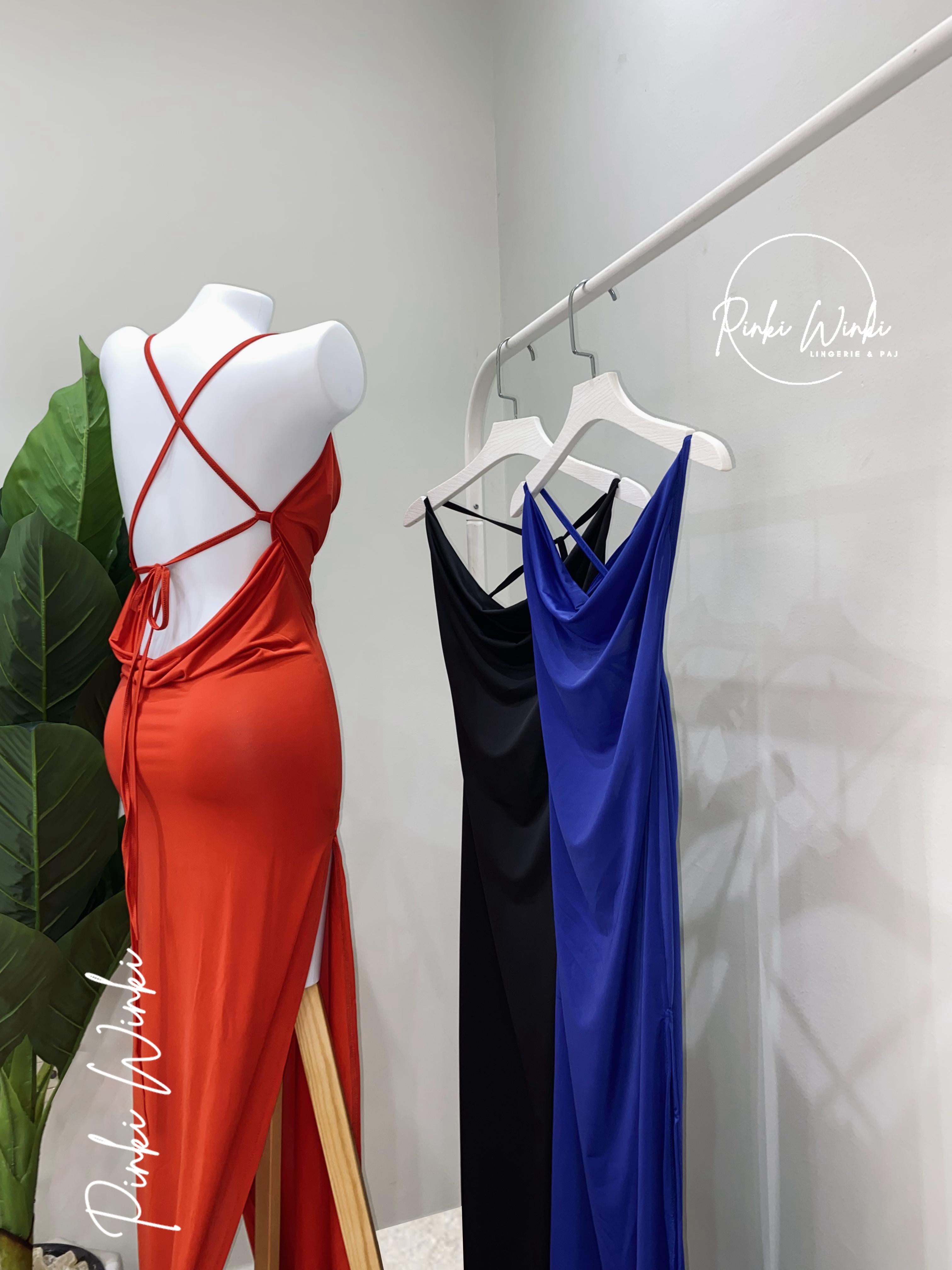 فستان ليكرا زبدة طويل