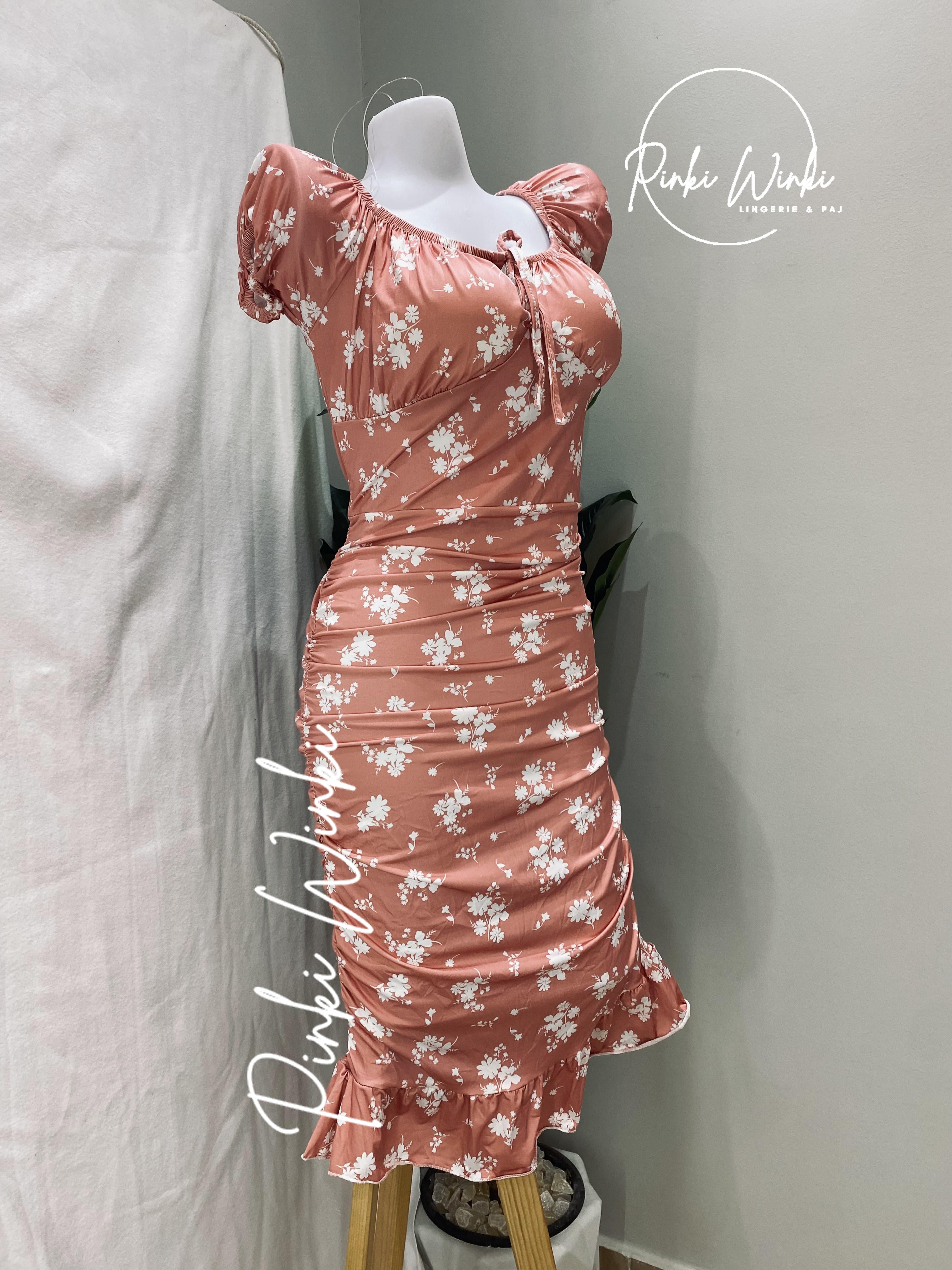 Pink Cotton Lycra Nightdress