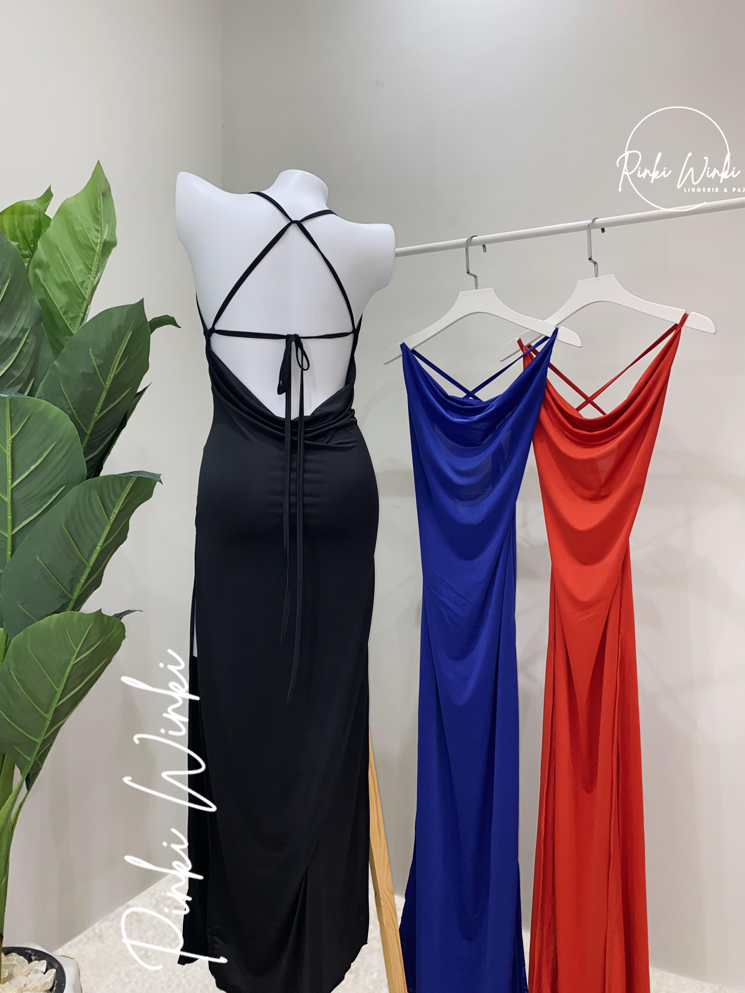 فستان ليكرا زبدة طويل