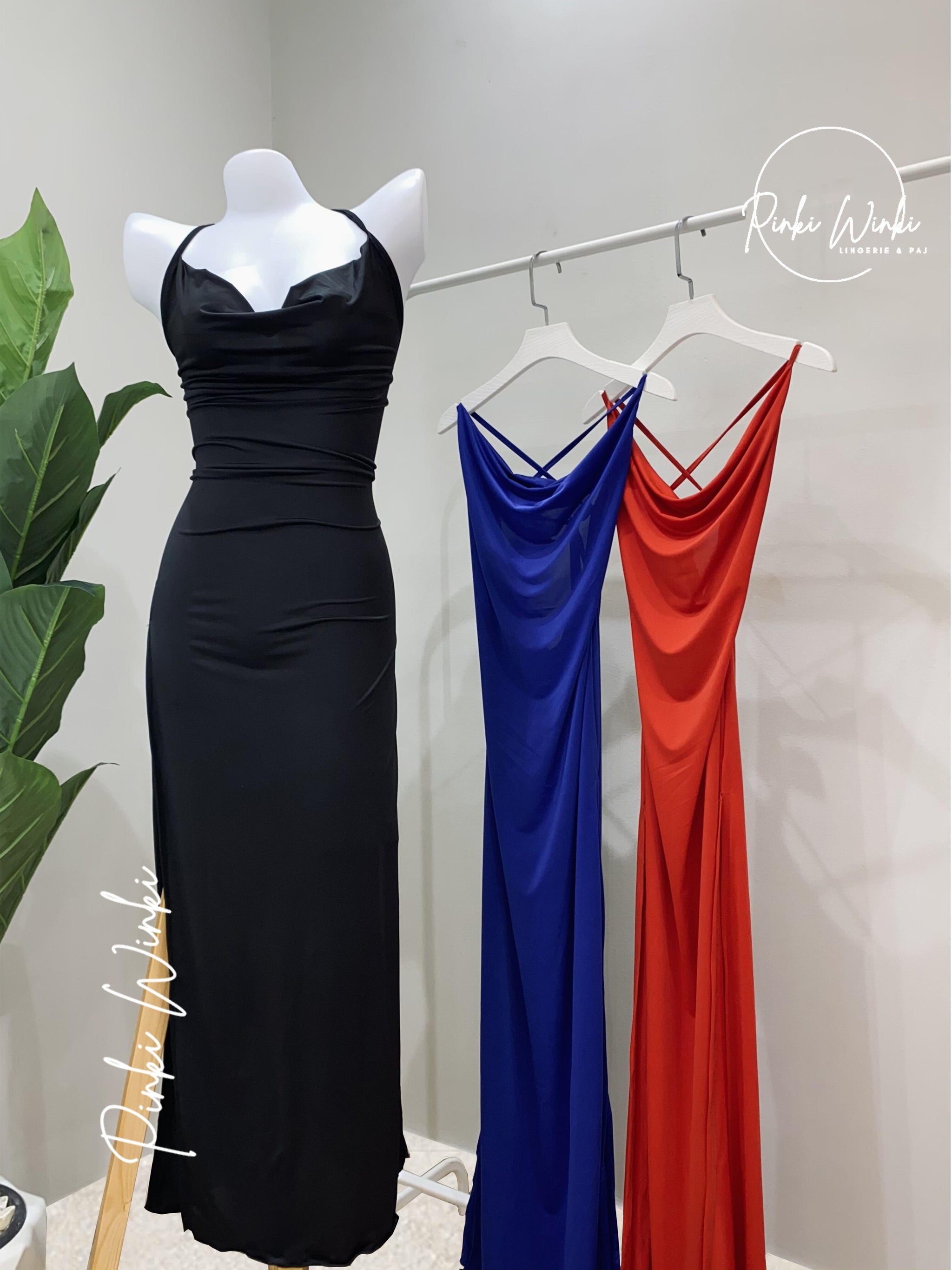 فستان ليكرا زبدة طويل