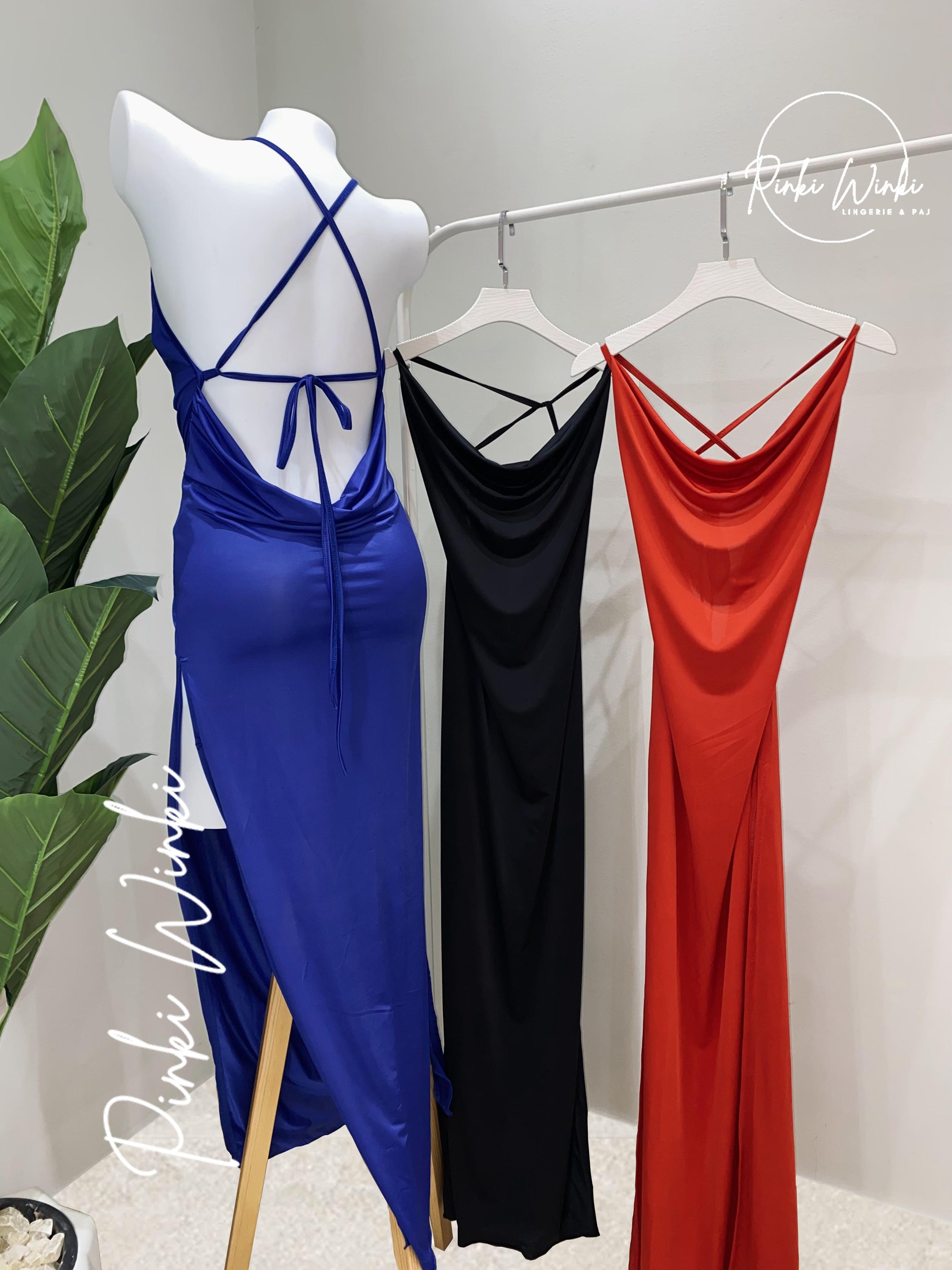 فستان ليكرا زبدة طويل