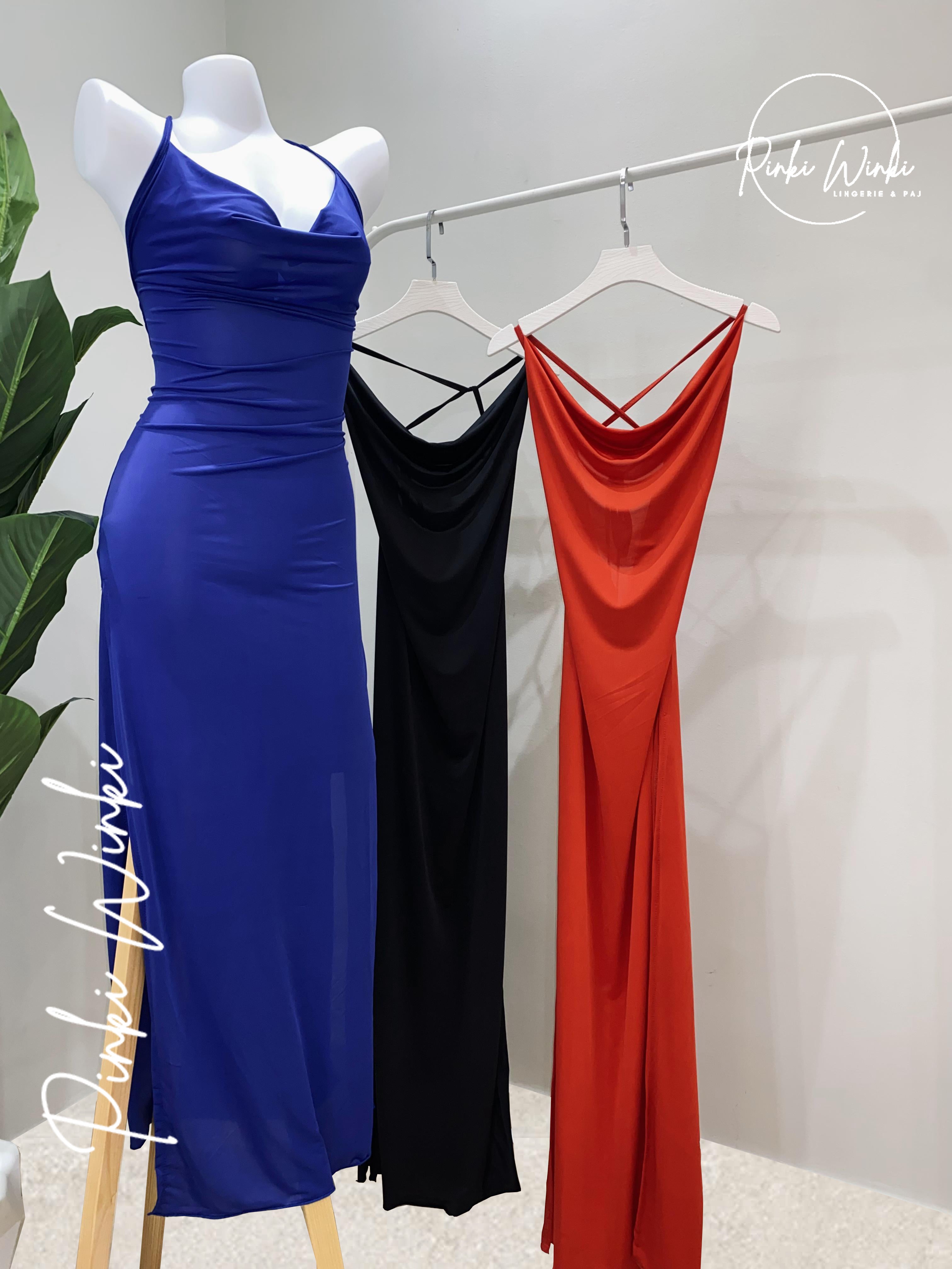 فستان ليكرا زبدة طويل