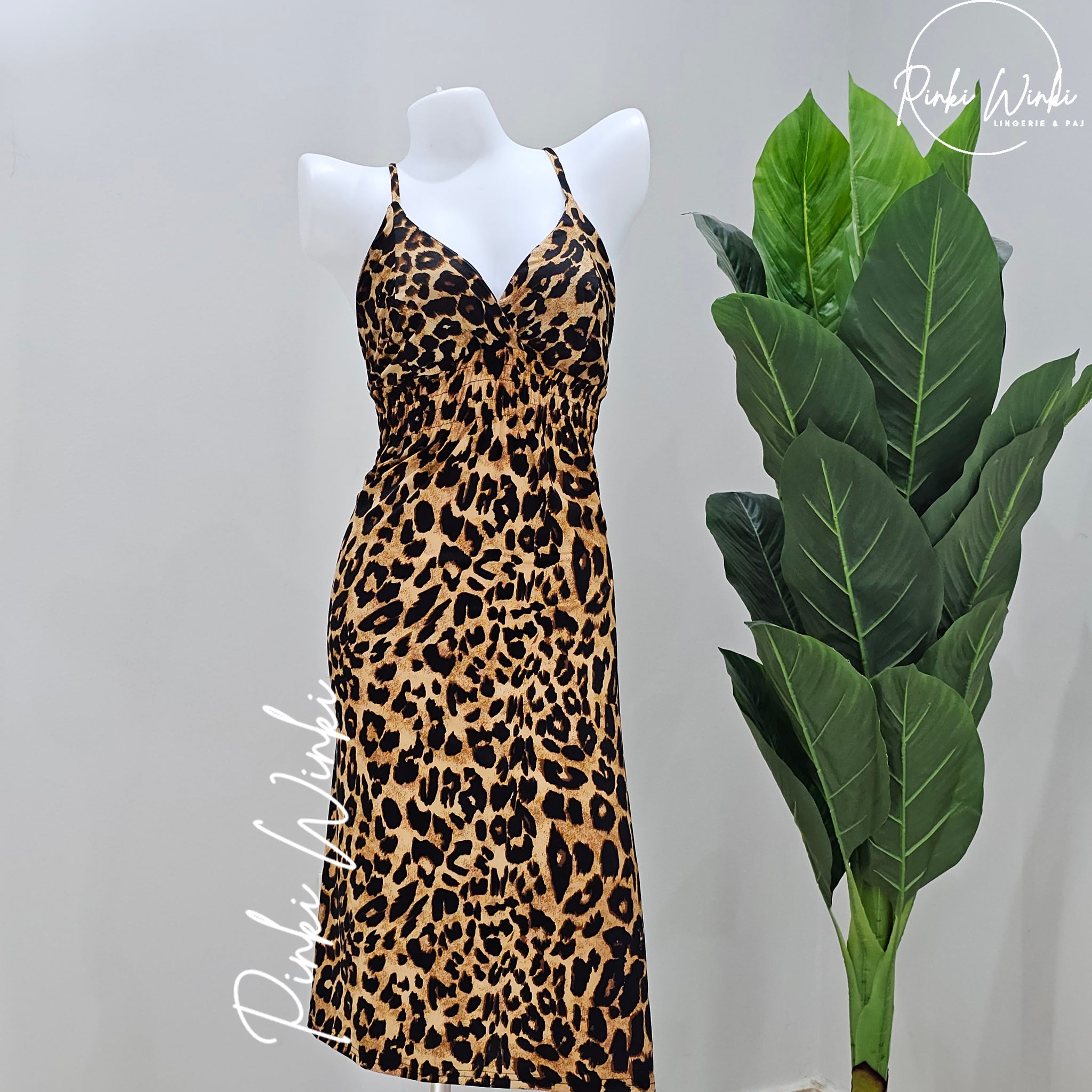 فستان سليب بطبعة تايجر