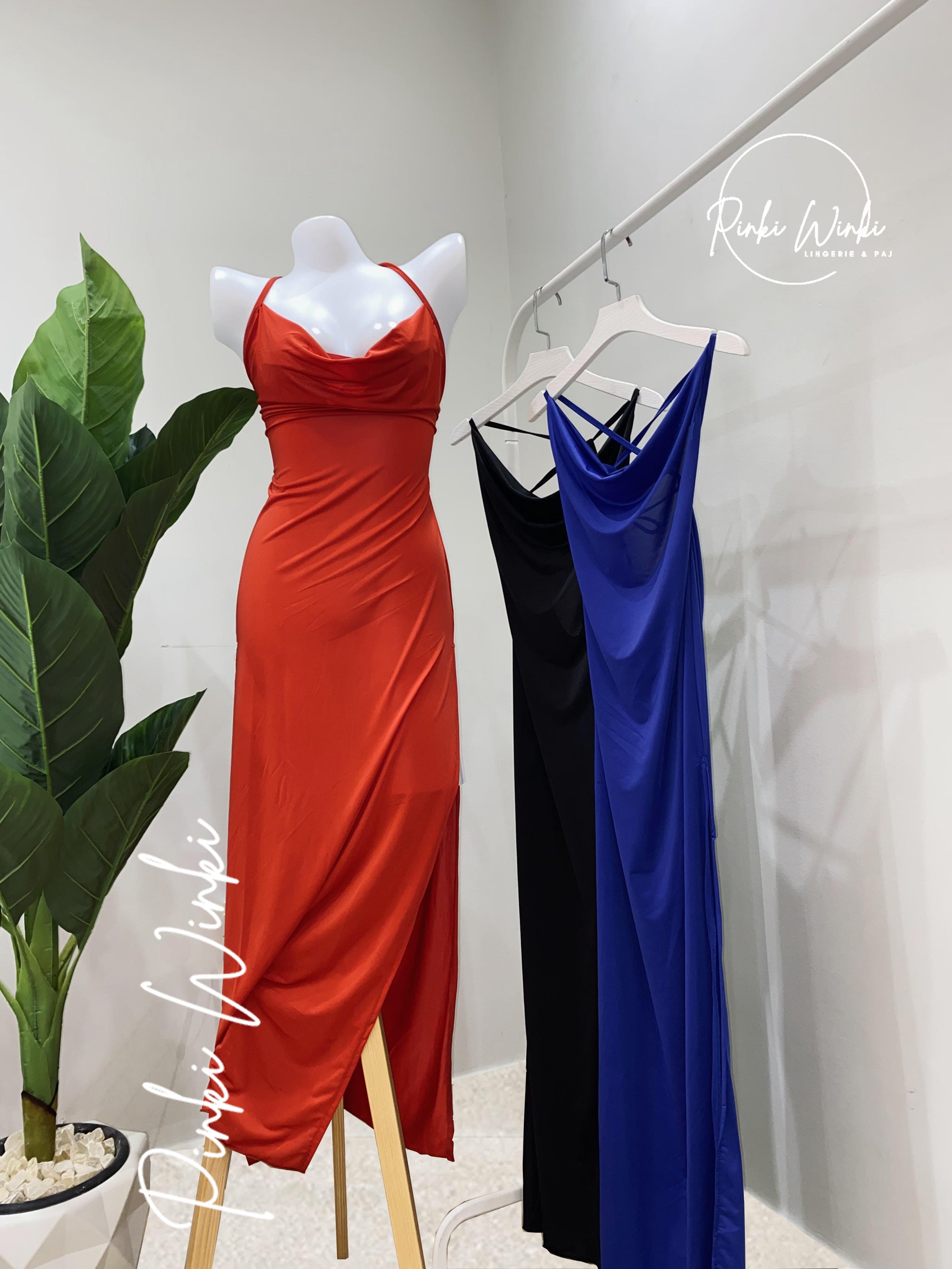 فستان ليكرا زبدة طويل